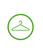 a light green clothes hanger in the center of a circle in the same shade of green